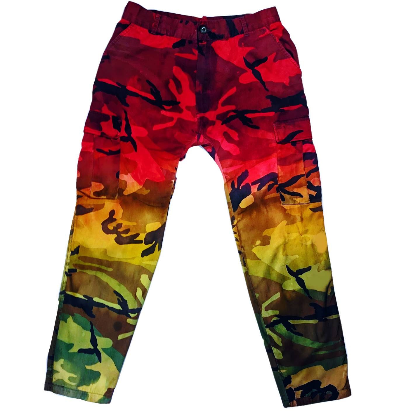 Tie Dye Camo Pants Mens Festival  Camouflage Joggers Cargo Rasta
