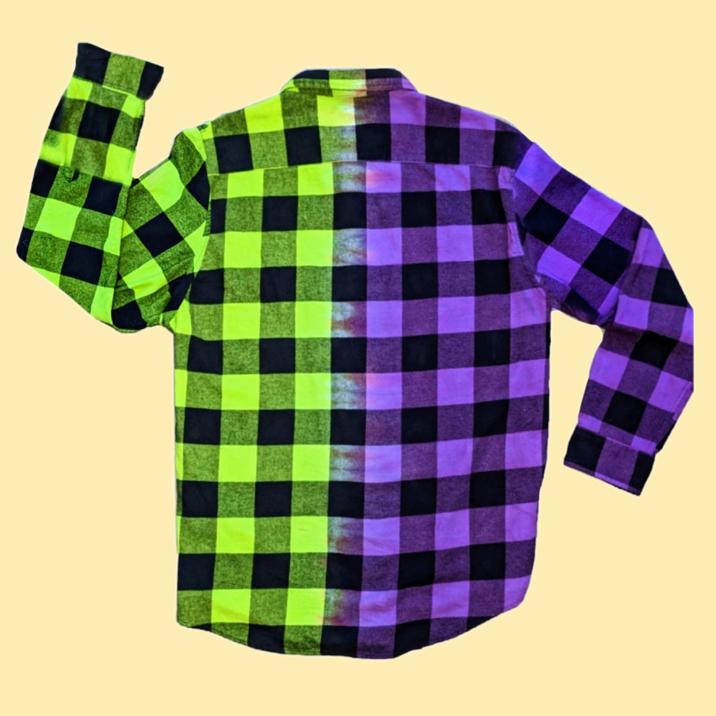 Purple Neon Green Flannel Shirt - Tie Dye Punk 90s Grunge Hippie Music Festival Plaid Shirt - Joker Flannel - Nightmare Before Christmas