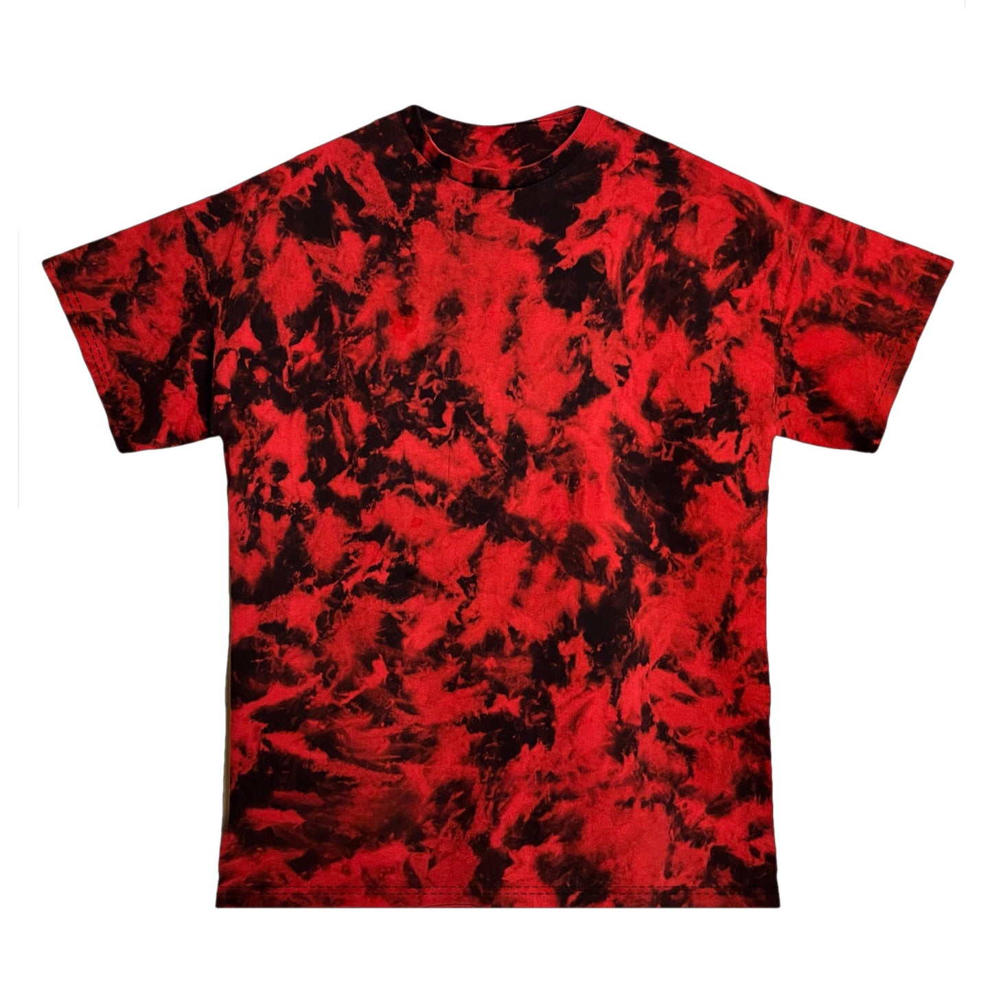 Blackout Halloween Tee - Custom Black and Red Reverse Tie Dye T-Shirt