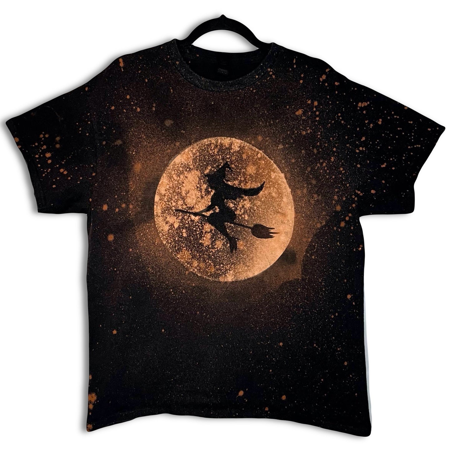 Bleached Out Wicked Full Moon Tee - Custom Acid Wash T Shirt