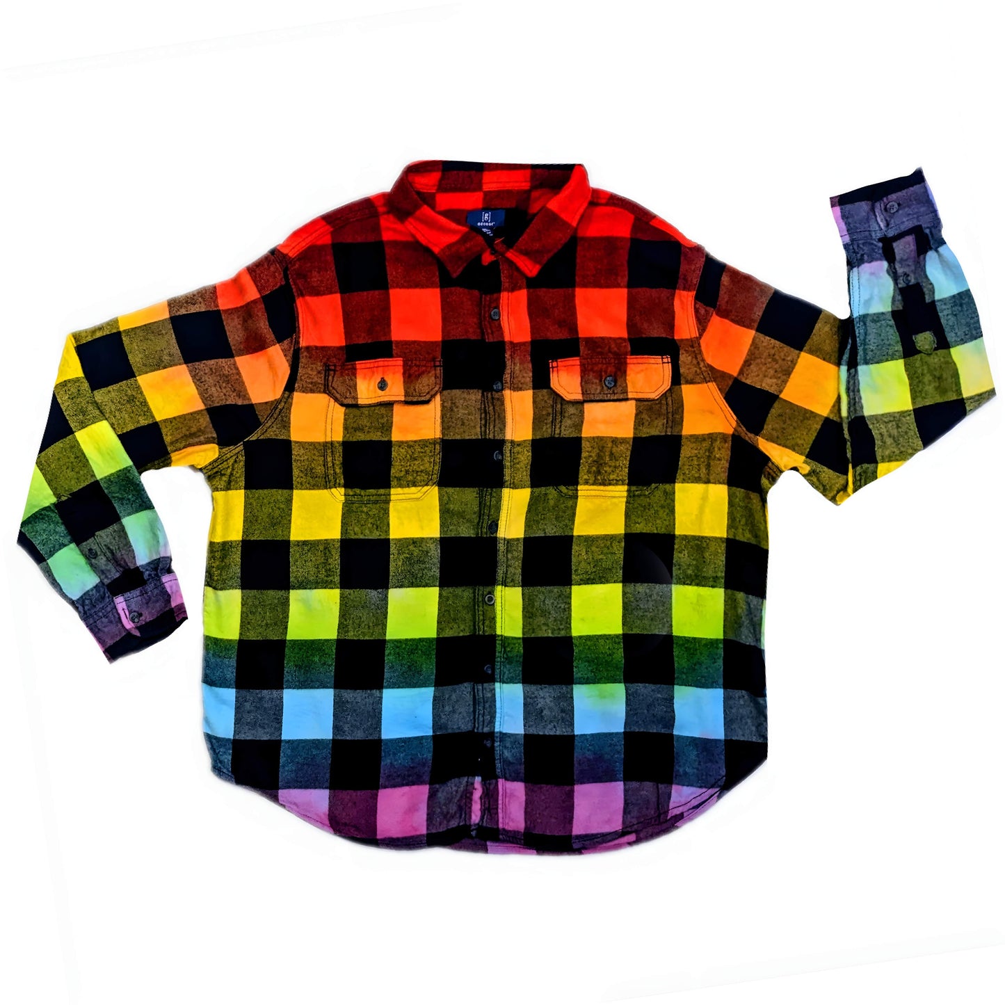 Tie Dye Rainbow Flannel - Rainbow Pride Flag Buffalo Plaid Shirt