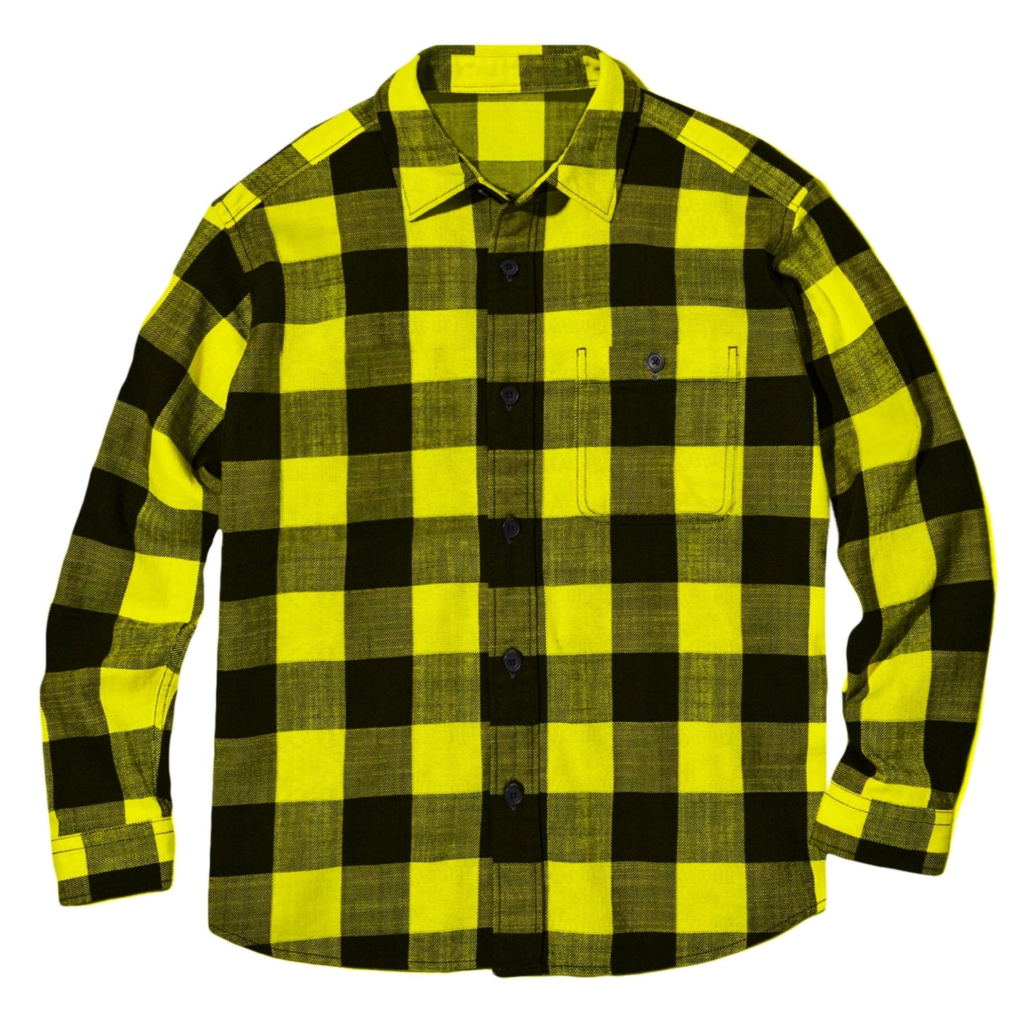 Men's Neon Yellow Lumberjack Flannel - Custom Buffalo Plaid Shirt