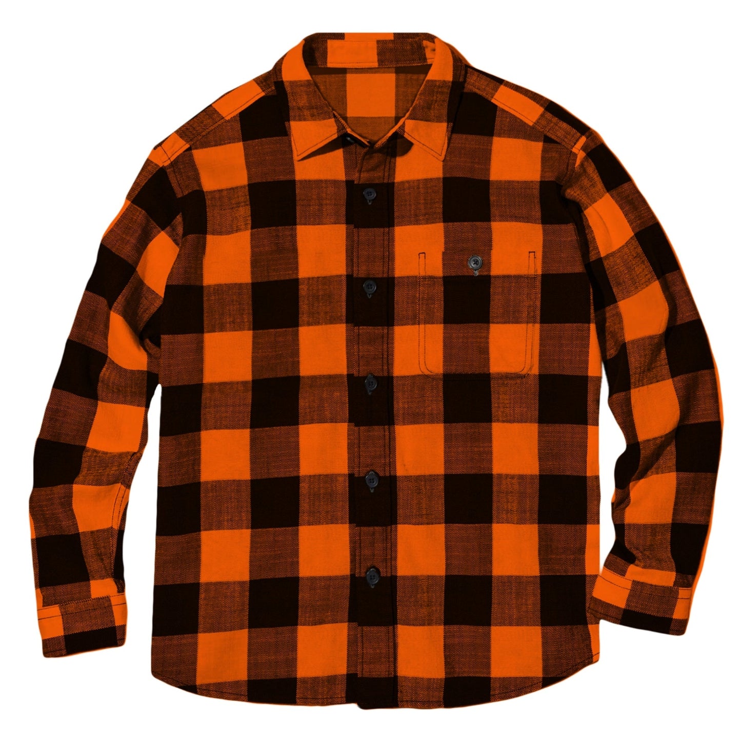 Men's Neon Orange Lumberjack Flannel - Custom Buffalo Plaid Shirt