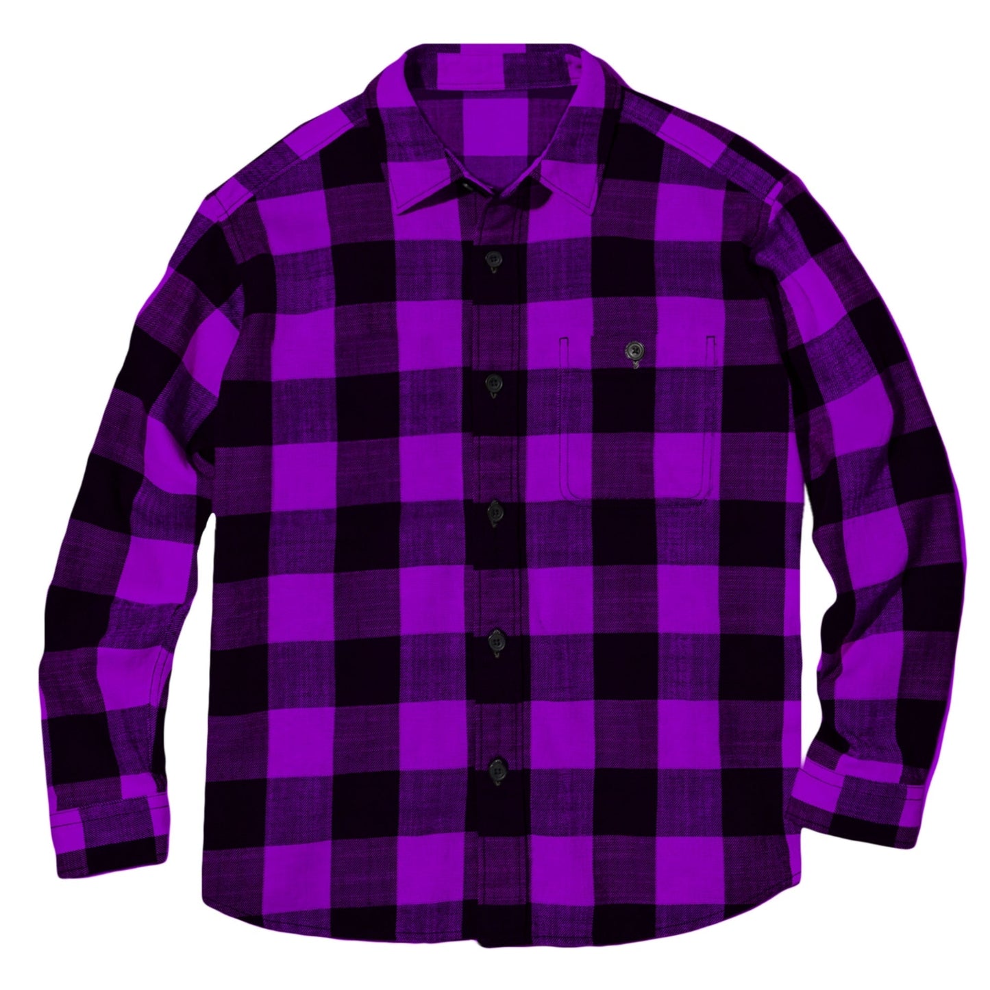 Men's Neon Purple Lumberjack Flannel - Custom Buffalo Plaid Shirt