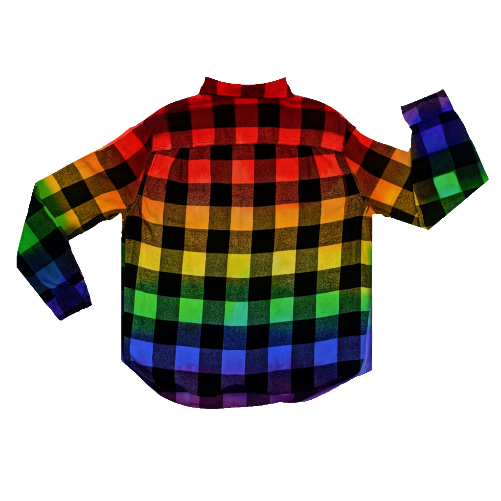 Tie Dye Rainbow Flannel - Rainbow Pride Flag Buffalo Plaid Shirt