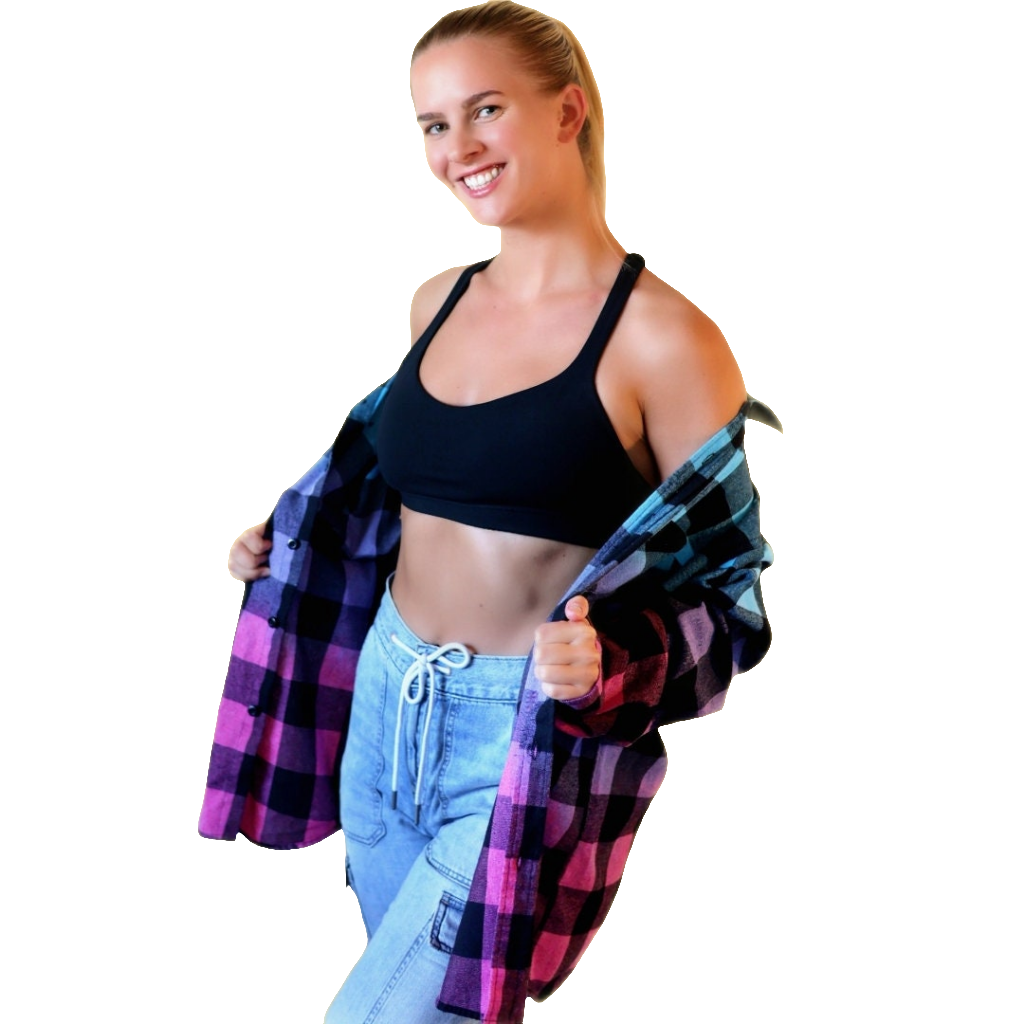 Women's Oversized Tie Dye Flannel - Custom Blue Purple Pink Color Fuse Buffalo Plaid Shirt