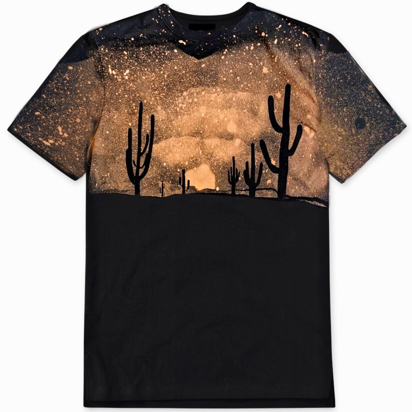 Bleached Out Desert Cactus Tee - Custom Acid Wash T Shirt