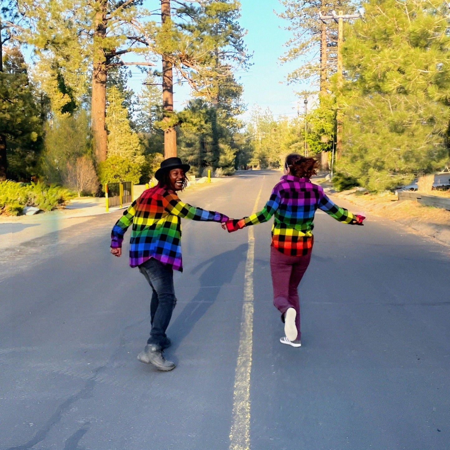 Tie Dye Rainbow Flannel - Rainbow Pride Flag Buffalo Plaid Shirt