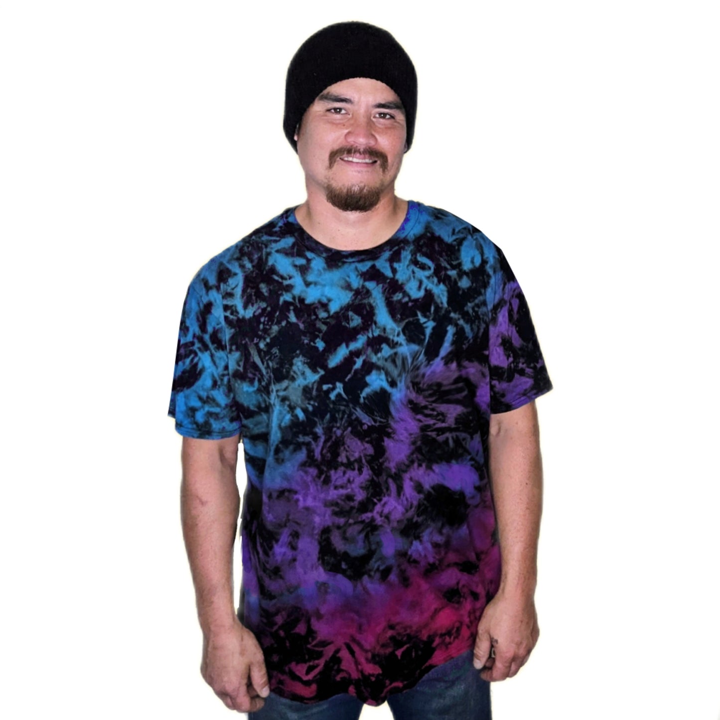 Galaxy Reverse Tie Dye T-Shirt Pink Blue Purple Crumple Acid Wash Tee