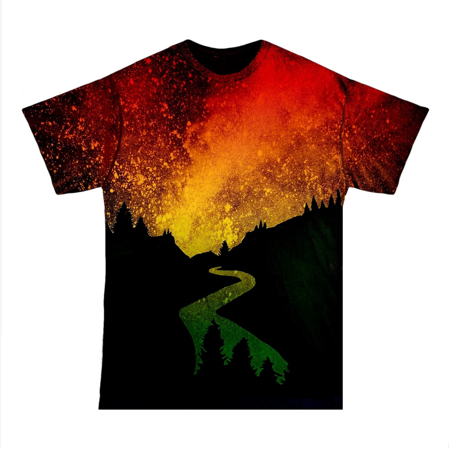 Reverse Dye Rasta Country Road Tee - Custom Acid Wash T Shirt