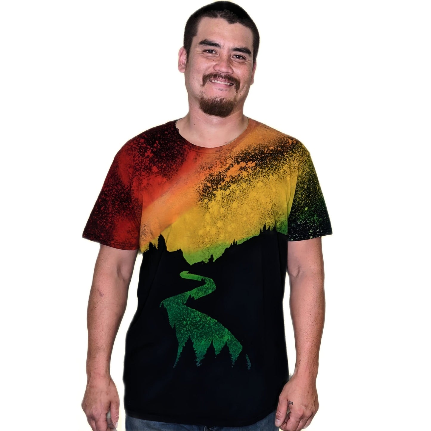 Reverse Dye Rasta Country Road Tee - Custom Acid Wash T Shirt