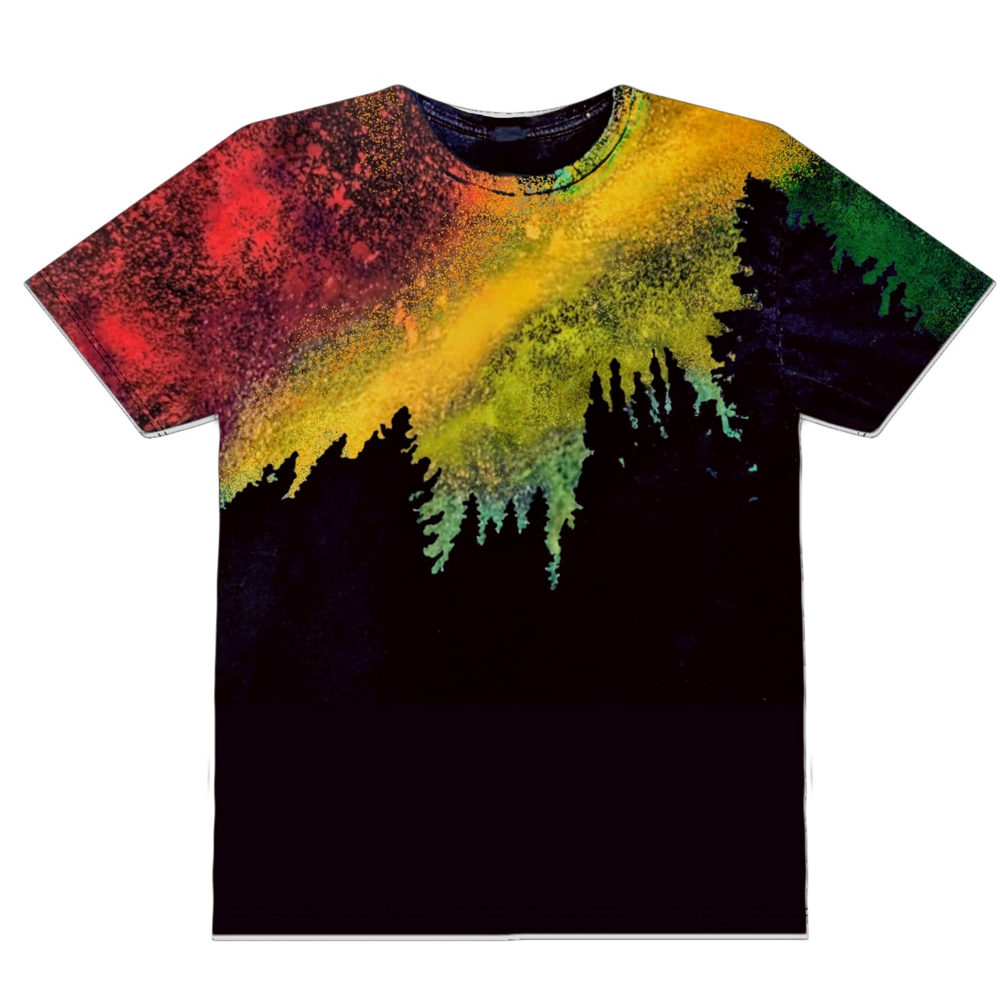 Reverse Dye Rasta Forest Tee - Custom Acid Wash T Shirt