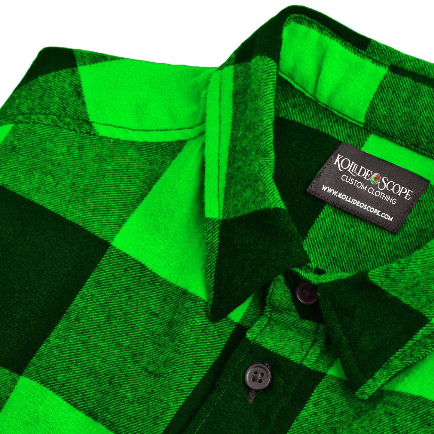 Men's Neon Green Lumberjack Flannel - Custom Buffalo Plaid Shirt