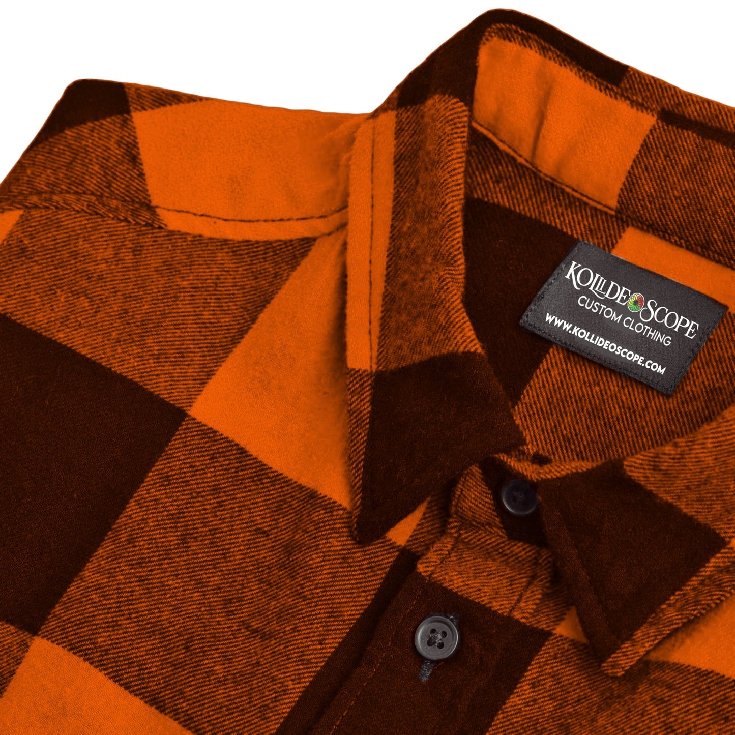 Men's Neon Orange Lumberjack Flannel - Custom Buffalo Plaid Shirt