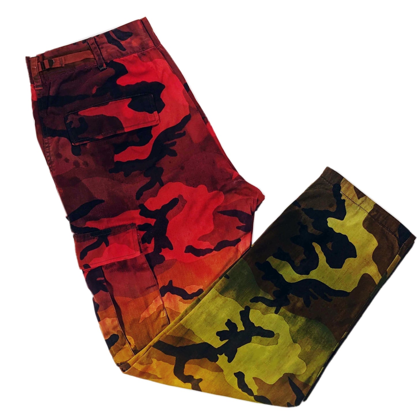 Tie Dye Camo Pants - Custom Rasta Camouflage Cargos